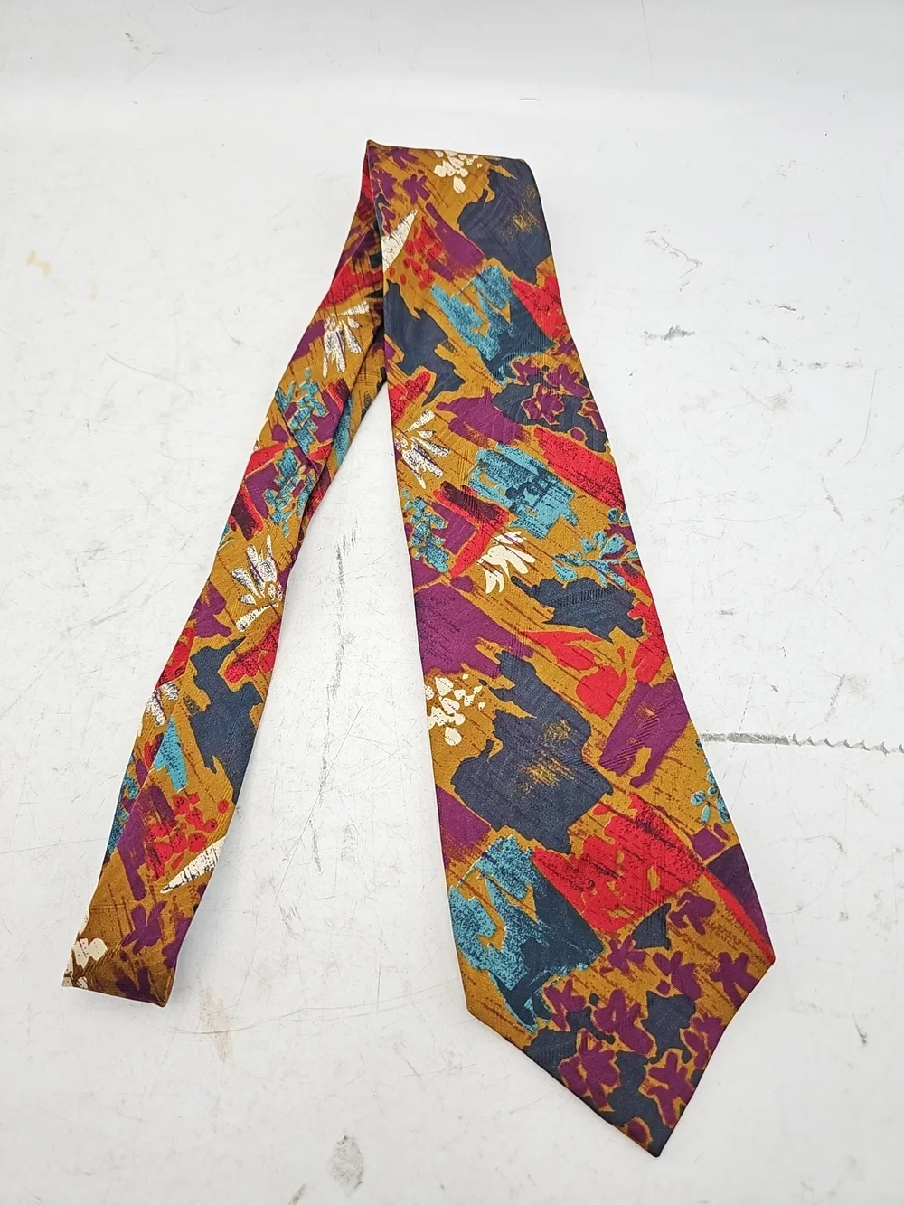 Bugatti Multi-Color Abstract Silk Tie